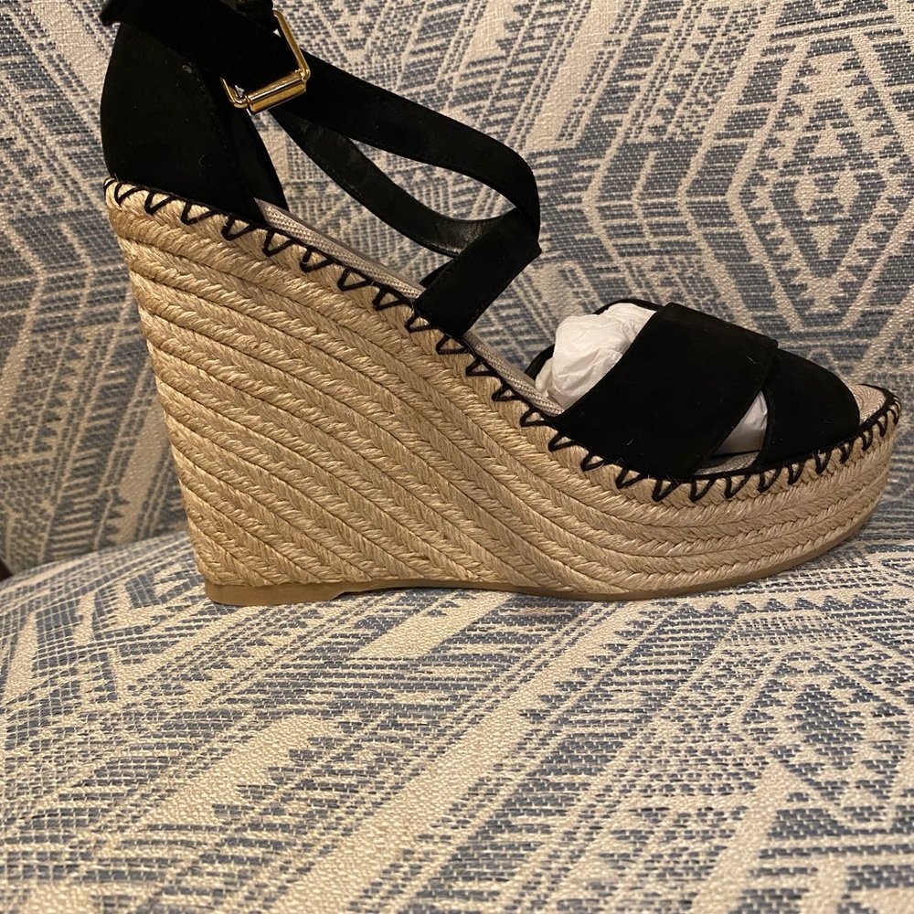 Club Monaco Espadrilles Black Wedges